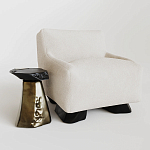 Кресло Cannes с мягкой обивкой букле молочного цвета  варинант исполнения - 2 | Loft Concept в Костроме