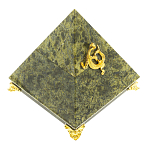 Шкатулка пирамида из натурального камня змеевик Stone Casket варинант исполнения - 1 | Loft Concept в Костроме