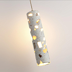 Подвесной светильник с цилиндрическим белым бетонным плафоном Terrazzo Light варинант исполнения - 5 | Loft Concept в Костроме