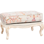 Мягкая банкетка из массива бука серая с растительным орнаментом Raffael Grey Floral Banquette варинант исполнения - 1 | Loft Concept в Костроме