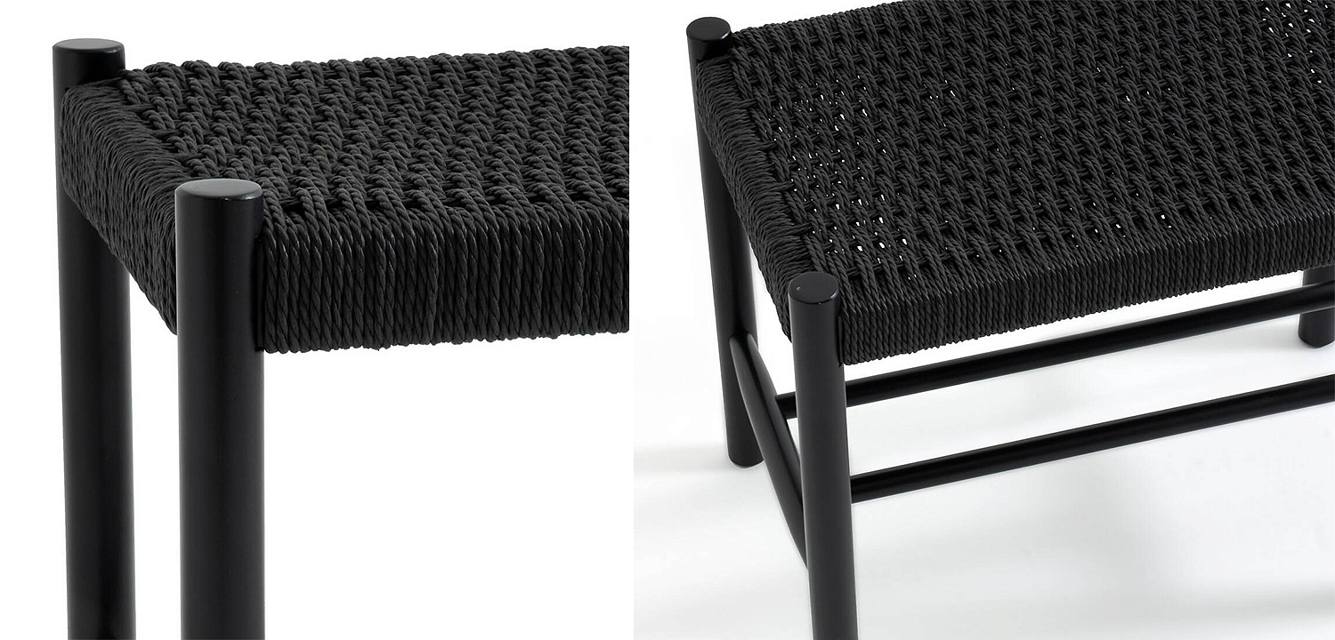 Банкетка Enzo Wicker Black Banquet mini Банкетка Enzo Wicker Black Banquet mini - Loft-Concept в Костроме