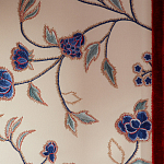 Обои с вышивкой ручной работы Flora Catherine colourway on Liso Pearl wool sateen варинант исполнения - 4 | Loft Concept в Костроме