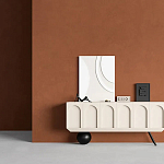 Дизайнерский комод с фактурным фасадом и чёрной ножкой в форме шара Samanta варинант исполнения - 2 | Loft Concept в Костроме