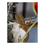 Ваза из фарфора черная с цветочной росписью и бронзовой стрекозой Spring Garden варинант исполнения - 6 | Loft Concept в Костроме