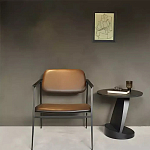 Дизайнерский журнальный столик чёрный с круглой столешницей Arycy варинант исполнения - 6 | Loft Concept в Костроме