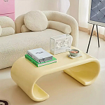 Дизайнерский журнальный стол жёлтый округлой формы Bonyn варинант исполнения - 1 | Loft Concept в Костроме