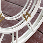 Зеркало настенное в белой металлической раме в виде часов Mirror Tower Clock варинант исполнения - 3 | Loft Concept в Костроме