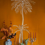 Обои с вышивкой ручной работы Deco Palms Original colourway on velvet 2 варинант исполнения - 2 | Loft Concept в Костроме