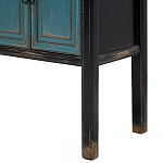 Деревянная консоль в китайском стиле с дверцами голубая Qin Console Table Blue варинант исполнения - 5 | Loft Concept в Костроме