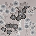 Обои ручная роспись Anemones in Light Dusk colourway on Lilac Hint slub silk варинант исполнения - 2 | Loft Concept в Костроме