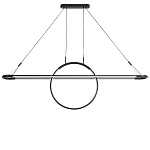 Светодиодная люстра Black LED Circle and Oval Lamp варинант исполнения - 2 | Loft Concept в Костроме