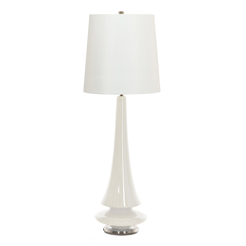 Настольная лампа белого цвета с высоким основанием из фарфора Elstead Lighting Белый в Костроме | Loft Concept 