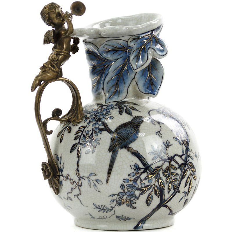 Ваза Blue and Bronze Angel Holder Белый Бронза Синий Ваза Blue and Bronze Angel Holder Белый Бронза Синий в Костроме | Loft Concept