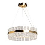 Люстра круглая золотого цвета с прозрачными рельефными стеклянными вставками Textured Glass Chandelier варинант исполнения - 2 | Loft Concept в Костроме