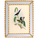 Постер с изображением птиц и цветов в зеркальной раме Blooming Birds Poster варинант исполнения - 5 | Loft Concept в Костроме