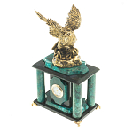 Часы настольные из натурального камня с декором в виде орла Eagle Stone Clock варинант исполнения - 6 | Loft Concept в Костроме