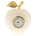 Часы настольные в виде яблока из натурального камня Оникс Stone Clock варинант исполнения - 3 | Loft Concept в Костроме