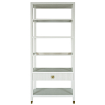 Стеллаж Elsa Dreams White со стеклянными полками и ящиком варинант исполнения - 6 | Loft Concept в Костроме