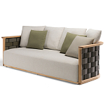 Дизайнерский уличный диван из массива дерева с плетеной спинкой PALINFRASCA Sofa варинант исполнения - 19 | Loft Concept в Костроме
