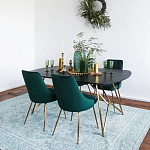 Обеденный стол на металлических ножках Ward Brass Dining Table варинант исполнения - 6 | Loft Concept в Костроме