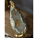 Чаша голубого цвета с оранментом и и бронзовыми фигурами леопардов Eden Garden варинант исполнения - 9 | Loft Concept в Костроме