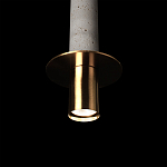 Подвесной светильник с узким цилиндрическим плафоном и золотым металлическим декором Concrete Pipe варинант исполнения - 16 | Loft Concept в Костроме