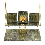 Настольный письменный набор из змеевика с гербом России Successful Leader варинант исполнения - 1 | Loft Concept в Костроме