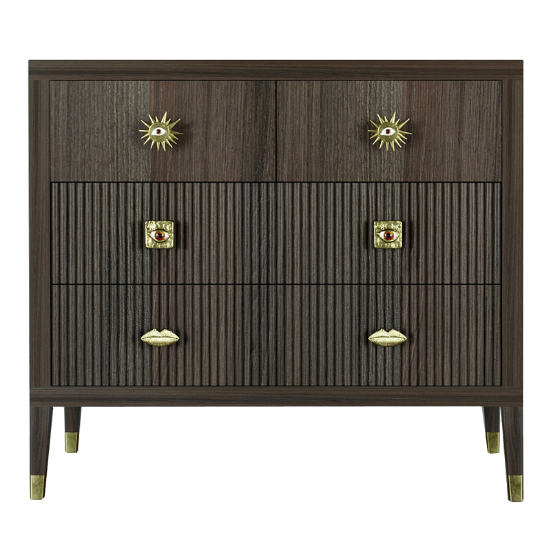 Бельевой Комод с 4 ящиками Elsa Dreams Walnut Орех Бельевой Комод с 4 ящиками Elsa Dreams Walnut Орех в Костроме | Loft Concept