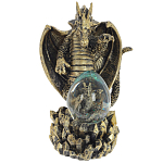 Декоративная статуэтка Дракон и стеклянное яйцо Dragon and Glass Egg Gold Black варинант исполнения - 2 | Loft Concept в Костроме