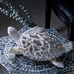 Статуэтка черепаха с ажурным панцирем и детализированной текстурой в белом цвете Marine Accessories варинант исполнения - 7 | Loft Concept в Костроме