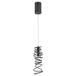 Подвесной светильник светодиодный из металла со спиральным декоративным элементом черный Metal Spiral варинант исполнения - 2 | Loft Concept в Костроме