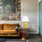 Настольная лампа желтая с изображением птиц Slip Away варинант исполнения - 5 | Loft Concept в Костроме