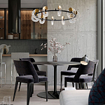 Кольцевая люстра с круглыми стеклянными плафонами в виде колец Olympe Glass Chandelier варинант исполнения - 2 | Loft Concept в Костроме