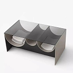 Дизайнерский журнальный стол с полукруглыми полками под столешницей Tiwoberoc варинант исполнения - 1 | Loft Concept в Костроме