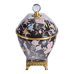 Шкатулка черного цвета с цветочной росписью Eden Garden варинант исполнения - 3 | Loft Concept в Костроме