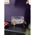 Чаша из прозрачного стекла на бронзовых ножках в виде стрекоз Eden Garden варинант исполнения - 2 | Loft Concept в Костроме