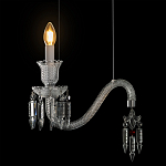 Подвесной светильник стеклянный в виде канделябра Curved Glass Chandelier варинант исполнения - 4 | Loft Concept в Костроме