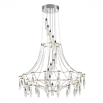 Люстра подвесная из металла с хрустальными прозрачными подвесками Quasar 81 варинант исполнения - 9 | Loft Concept в Костроме