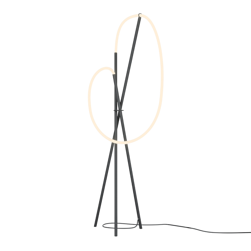 Напольный светильник Crochet 3000К 36Вт Черный Латунь в Костроме | Loft Concept 