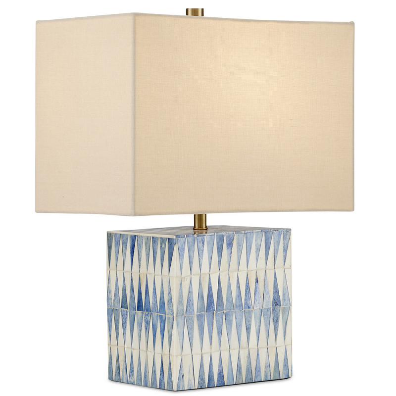 Настольная лампа с зубчатым узором Stylish Lamp Bone Бежевый Синий Белый Настольная лампа с зубчатым узором Stylish Lamp Bone Бежевый Синий Белый в Костроме | Loft Concept
