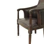 Кресло кожаное на 4-х деревянных ножках из массива березы Ethan Armchair brown варинант исполнения - 4 | Loft Concept в Костроме