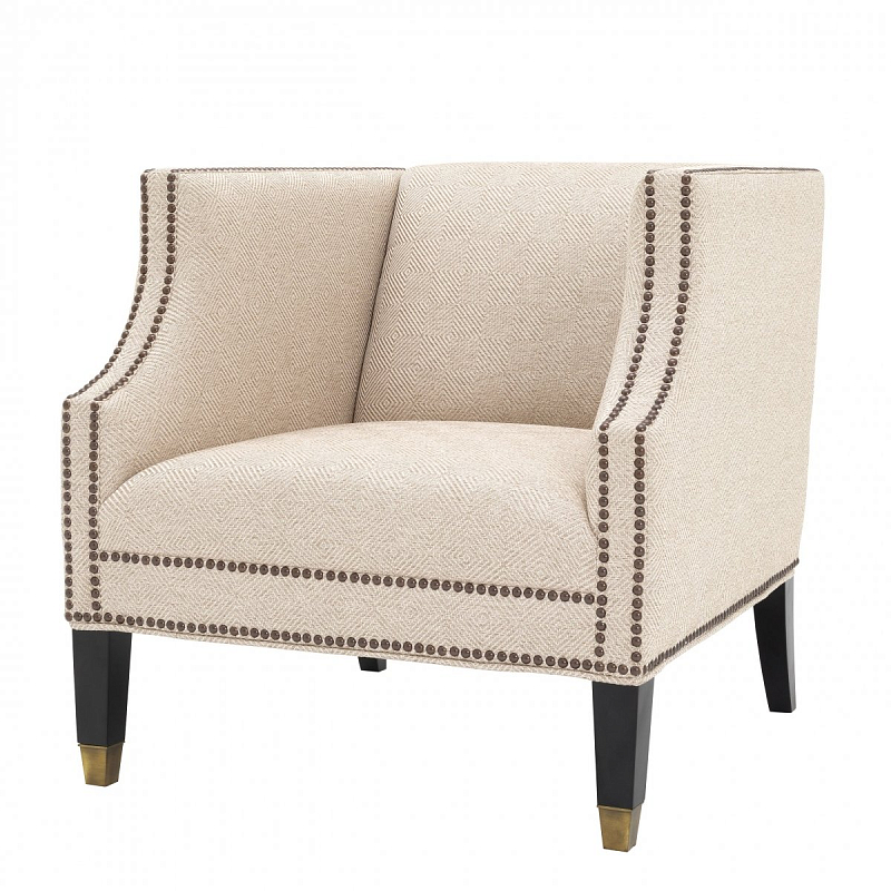Кресло Eichholtz Chair Doheny Песочный Черный Латунь Кресло Eichholtz Chair Doheny Песочный Черный Латунь в Костроме | Loft Concept