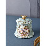 Шкатулка голубого цвета с рисунком и состаренным эффектом Eden Garden варинант исполнения - 3 | Loft Concept в Костроме