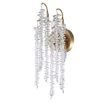 Бра с хрустальными прозрачными подвесками и круглым основанием золотого цвета FAIRYTREE Light варинант исполнения - 1 | Loft Concept в Костроме