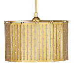 Люстра с золотым фактурным каркасом и тканевым абажуром Lustery Gold варинант исполнения - 3 | Loft Concept в Костроме