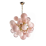Люстра розовые шары на золотом каркасе Pink Light Bubbles варинант исполнения - 1 | Loft Concept в Костроме