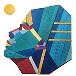 Арт объект на стену из нитей Девушка и Солнце wall panel Girl and Sun варинант исполнения - 2 | Loft Concept в Костроме