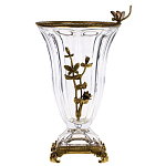 Ваза из прозрачного стекла с бронзовой вставкой в виде цветущей ветви Eden Garden porcelain and bronze варинант исполнения - 1 | Loft Concept в Костроме