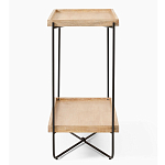 Консоль деревянной столешницей и полкой Wooden Table Top and Shelf варинант исполнения - 1 | Loft Concept в Костроме