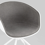 Офисное кресло из пластика с мягким сиденьем Eggshell Grey варинант исполнения - 7 | Loft Concept в Костроме